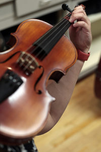 Up Close of Violin Finger Placement